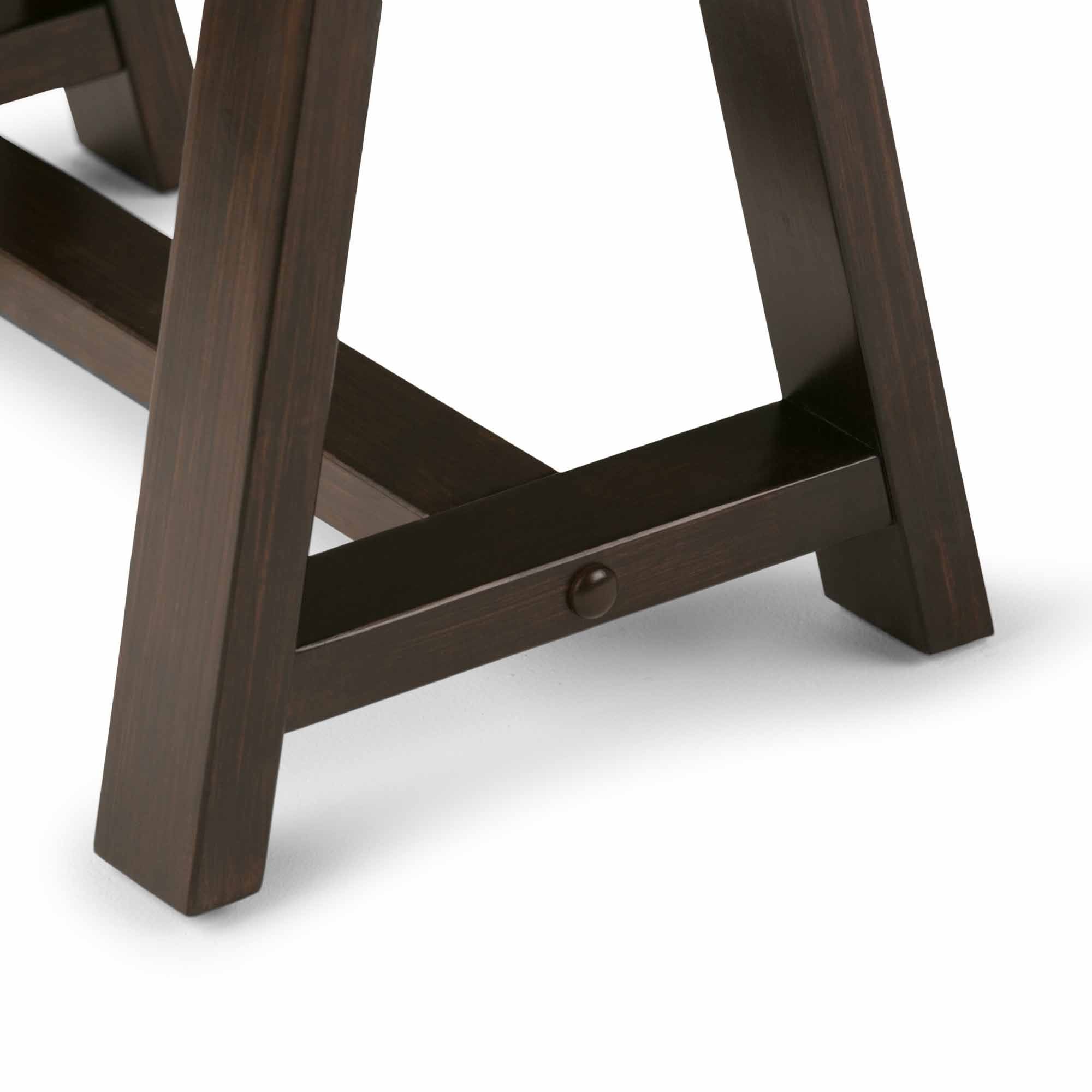 Dark Chestnut Brown | Sawhorse Writing Desk