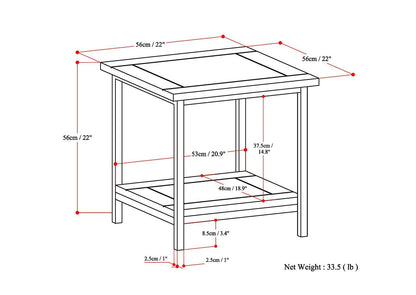 Dark Cognac Brown | Skyler 22 inch End Side Table