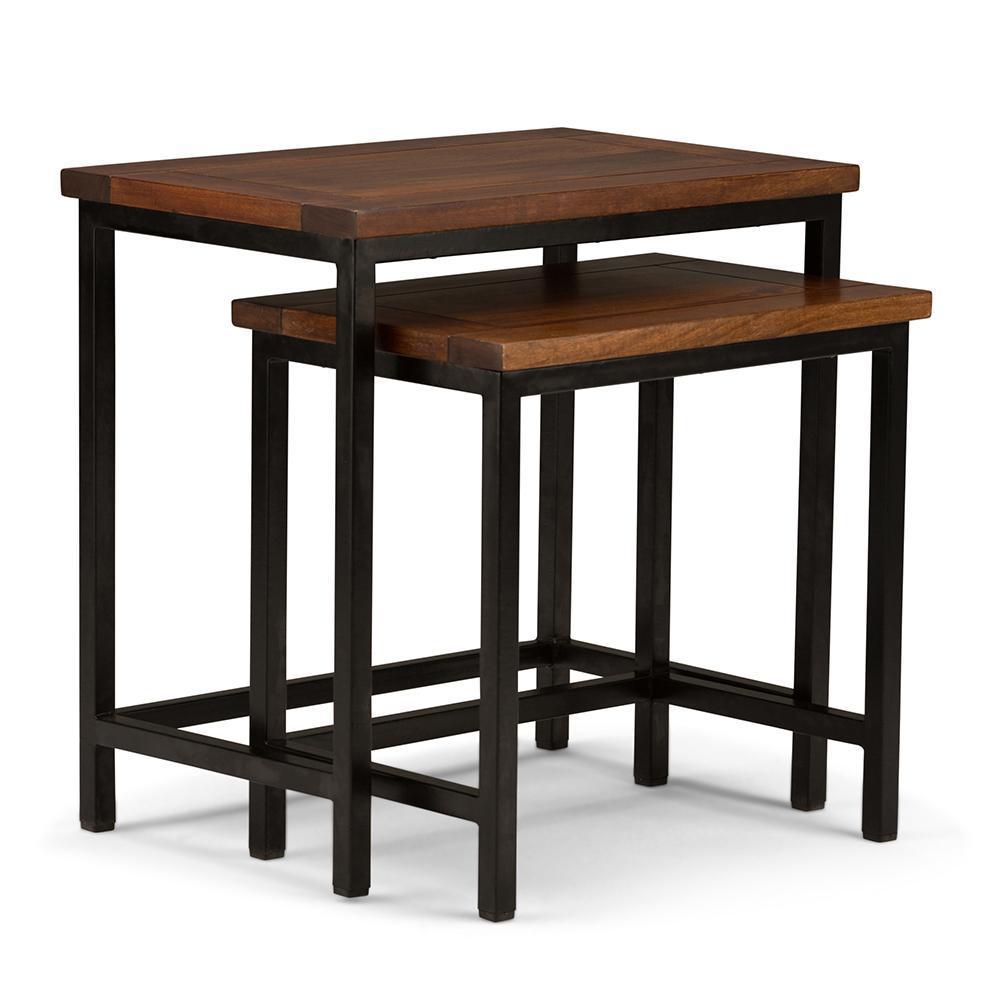 Dark Cognac Brown | Skyler Nesting 2 Pc Side Table