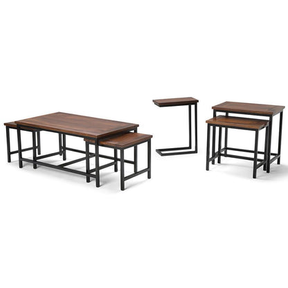 Dark Cognac Brown | Skyler Nesting 2 Pc Side Table