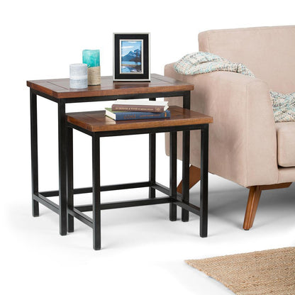 Dark Cognac Brown | Skyler Nesting 2 Pc Side Table