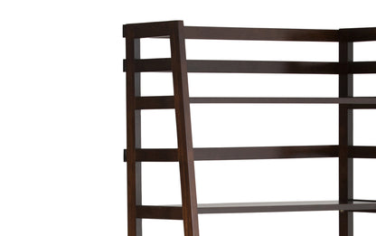 Brunette Brown | Acadian 30W 5 Shelf Ladder Bookcase (Set of 2)