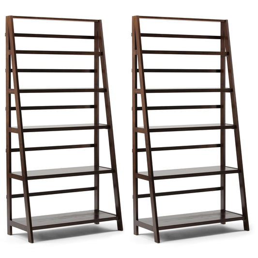 Acadian 36 inch 5 Shelf Ladder Bookcase (Set of 2)