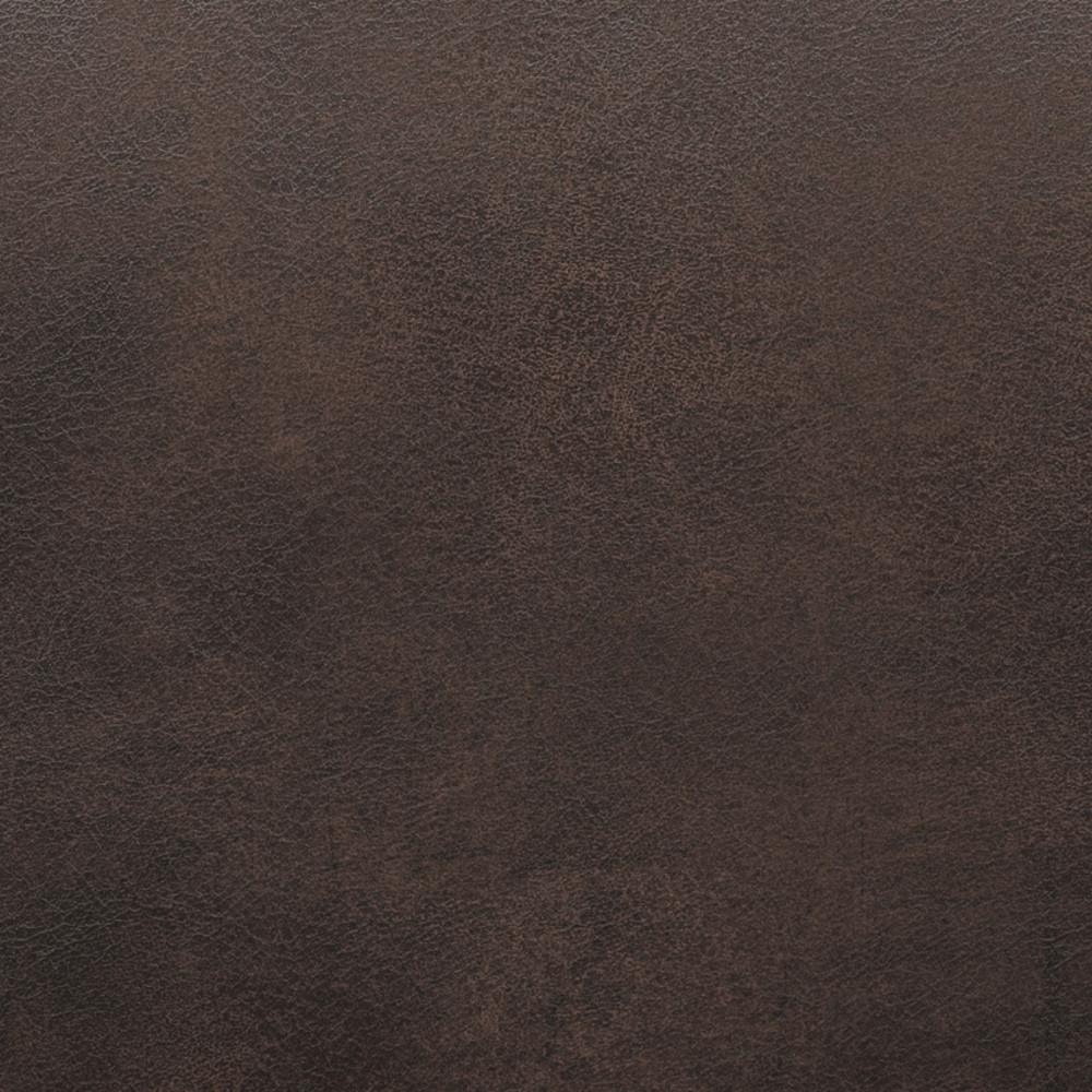  Distressed Brown Distressed Vegan Leather | Avalon Linen Look Storage Ottoman with Three Trays