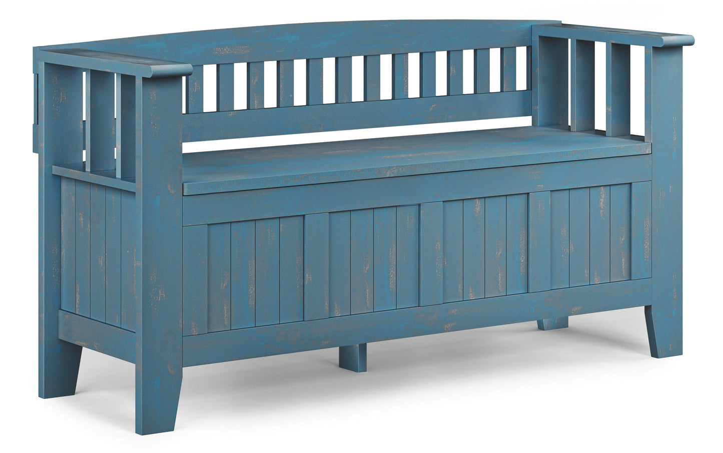 Distressed Coastal Blue | Acadian Entryway Bench