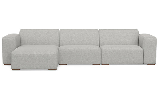 Pale Grey Performance Fabric | Rex 2 Seater Sofa and Left Chaise in Performance Fabric