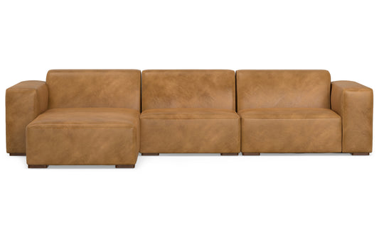 Sienna Genuine Leather | Rex 2 Seater Sofa and Left Chaise in Genuine Leather