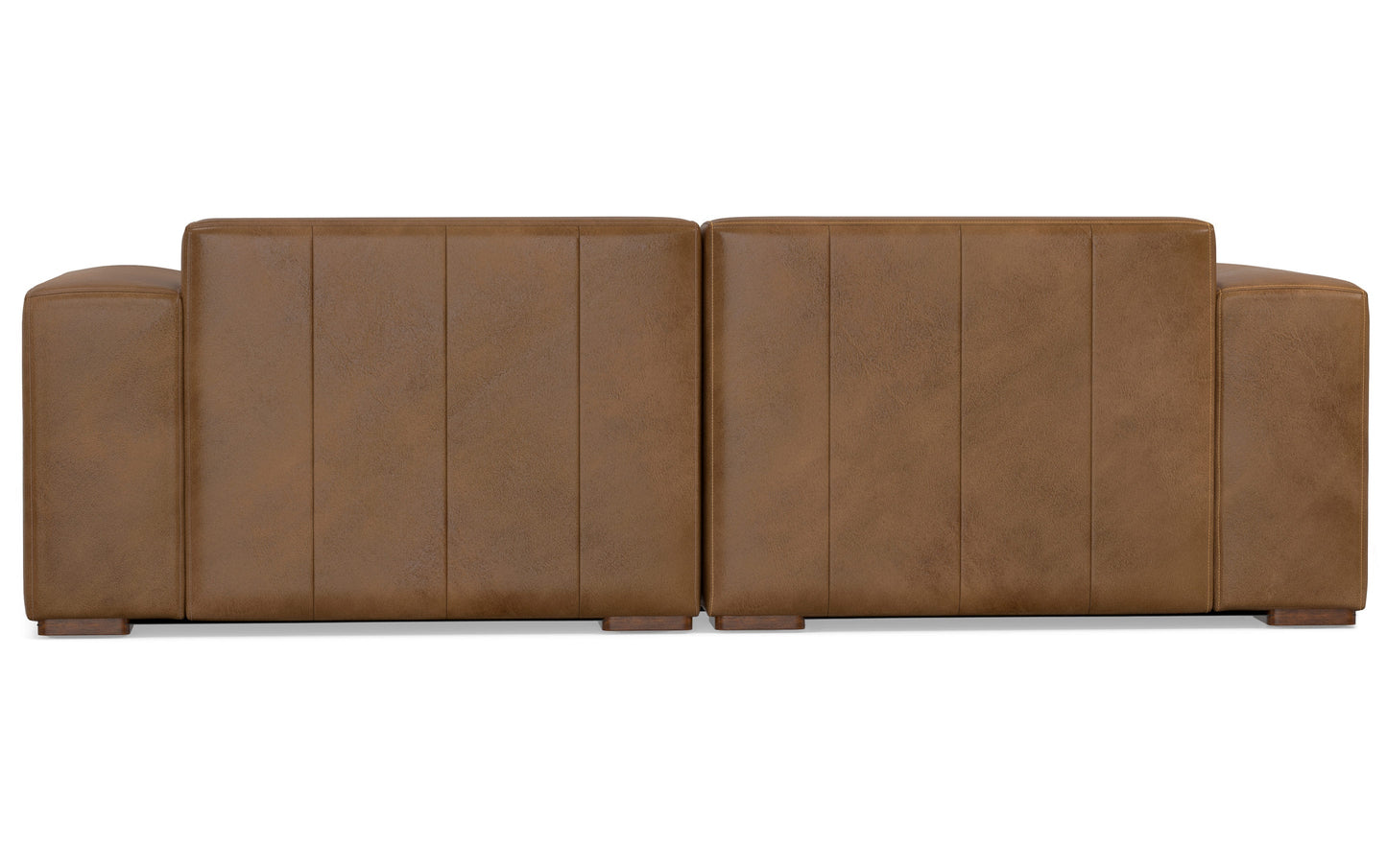 Caramel Brown Genuine Leather | Rex 2 Seater Sofa and Ottoman in Genuine Leather