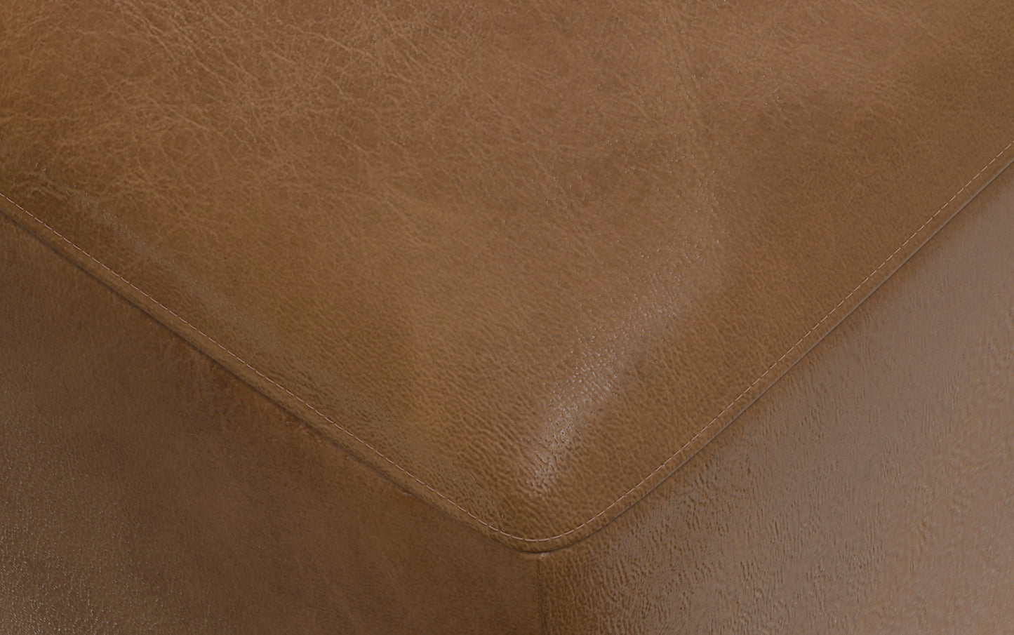 Caramel Brown Genuine Leather | Rex 2 Seater Sofa and Ottoman in Genuine Leather