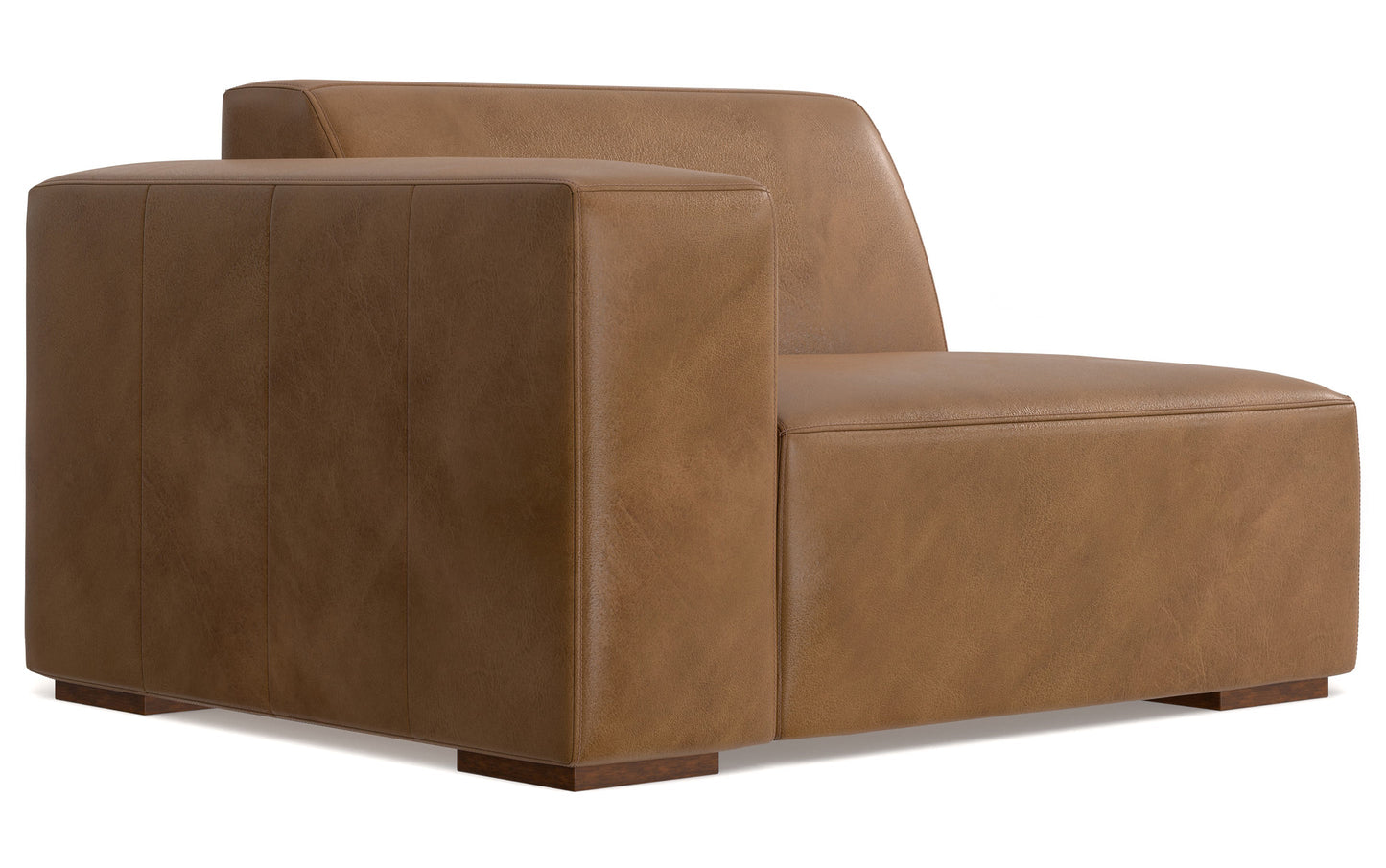 Caramel Brown Genuine Leather | Rex 2 Seater Sofa and Ottoman in Genuine Leather