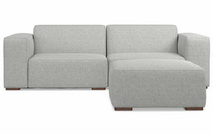 Pale Grey Performance Fabric | Rex 2 Seater Sofa and Ottoman in Performance Fabric