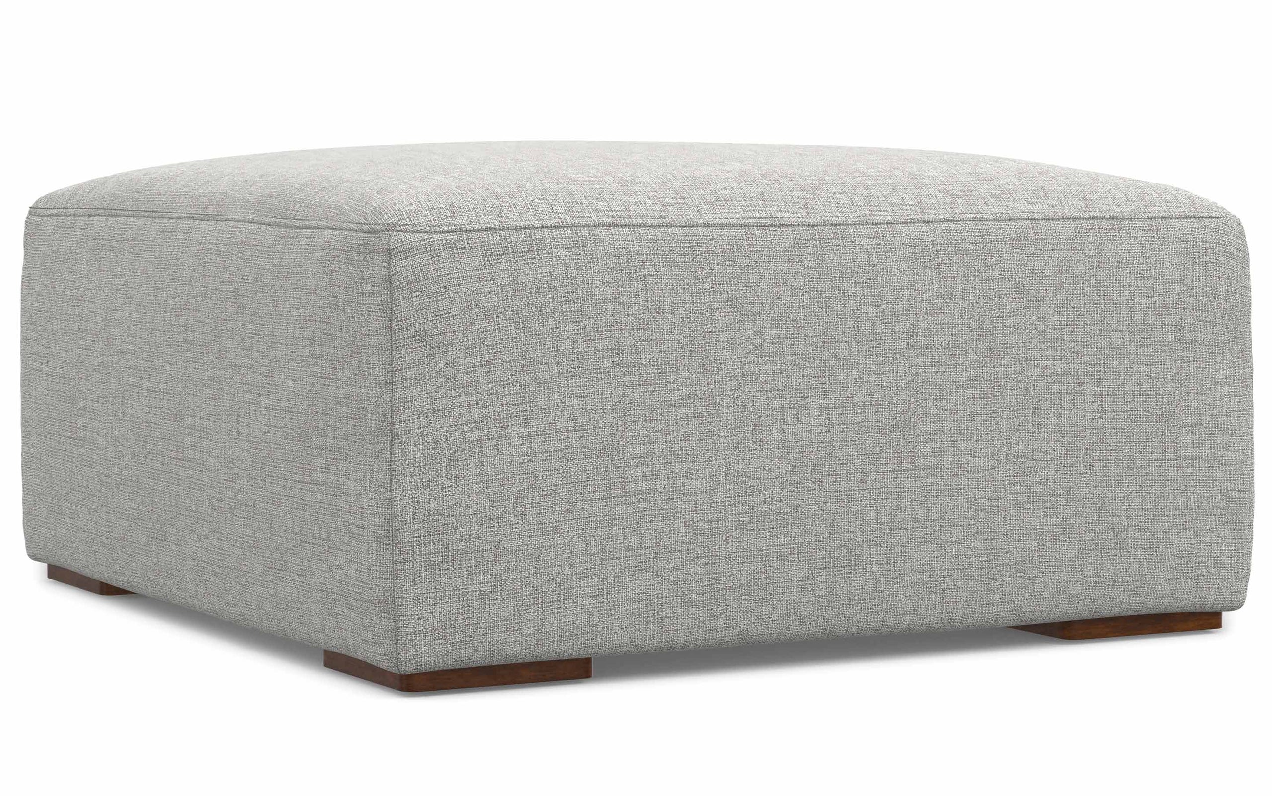 Pale Grey Performance Fabric | Rex 2 Seater Sofa and Ottoman in Performance Fabric