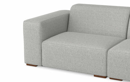 Pale Grey Performance Fabric | Rex 2 Seater Sofa and Ottoman in Performance Fabric