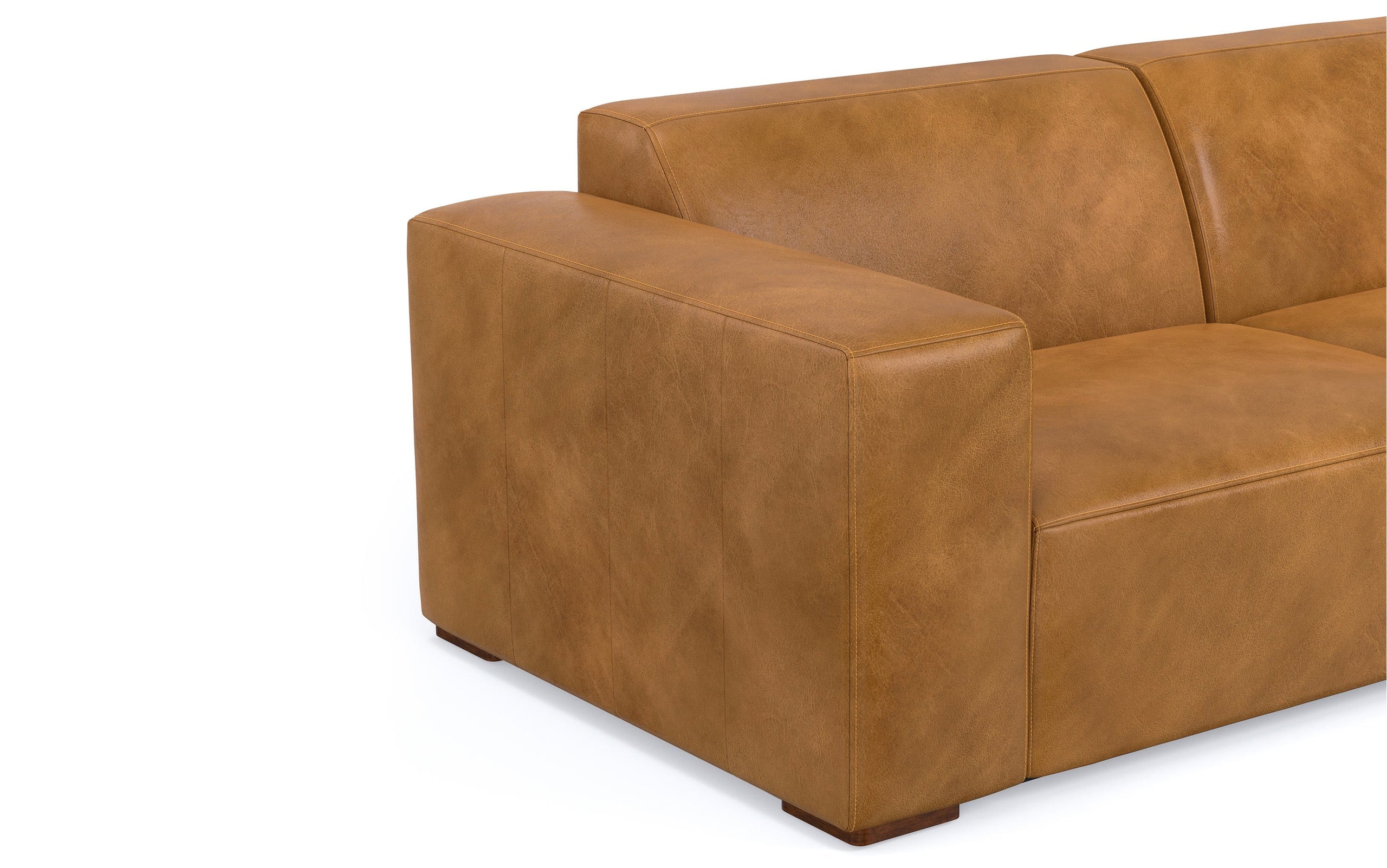 Sienna Genuine Leather | Rex 2 Seater Sofa and Ottoman in Genuine Leather