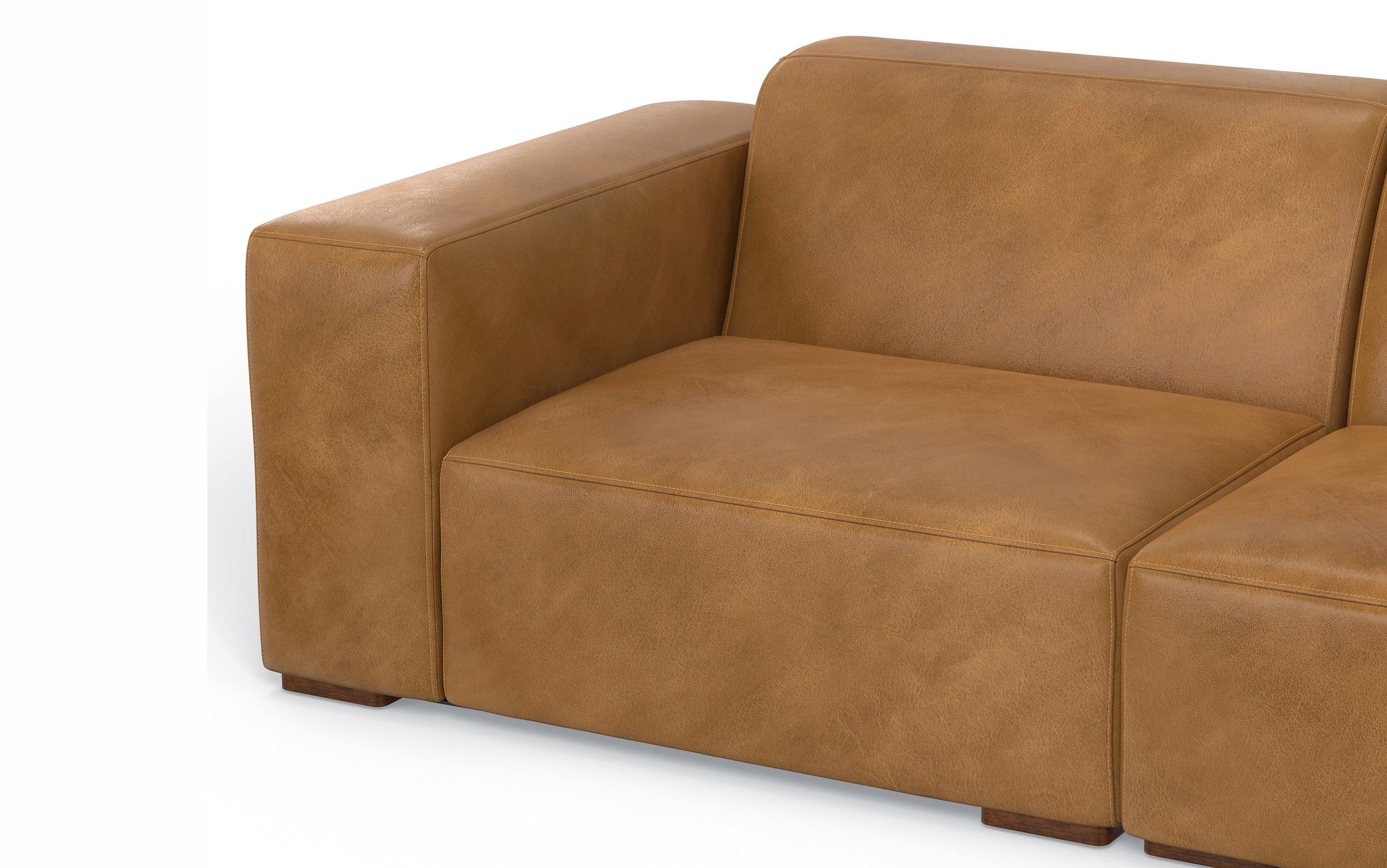 Sienna Genuine Leather | Rex 2 Seater Sofa and Ottoman in Genuine Leather