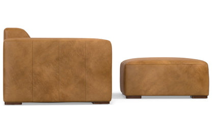 Sienna Genuine Leather | Rex 2 Seater Sofa and Ottoman in Genuine Leather