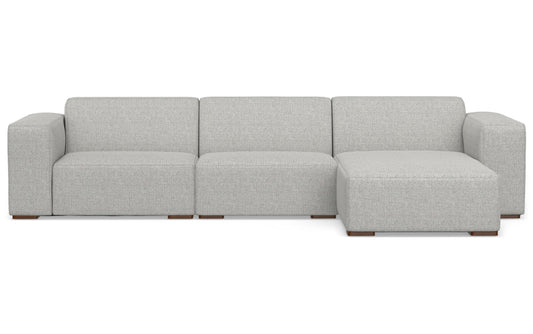 Pale Grey Performance Fabric | Rex 2 Seater Sofa and Right Chaise in Performance Fabric