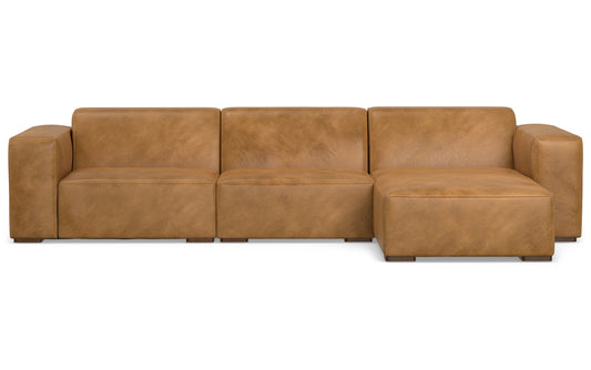 Sienna Genuine Leather | Rex 2 Seater Sofa and Right Chaise in Genuine Leather