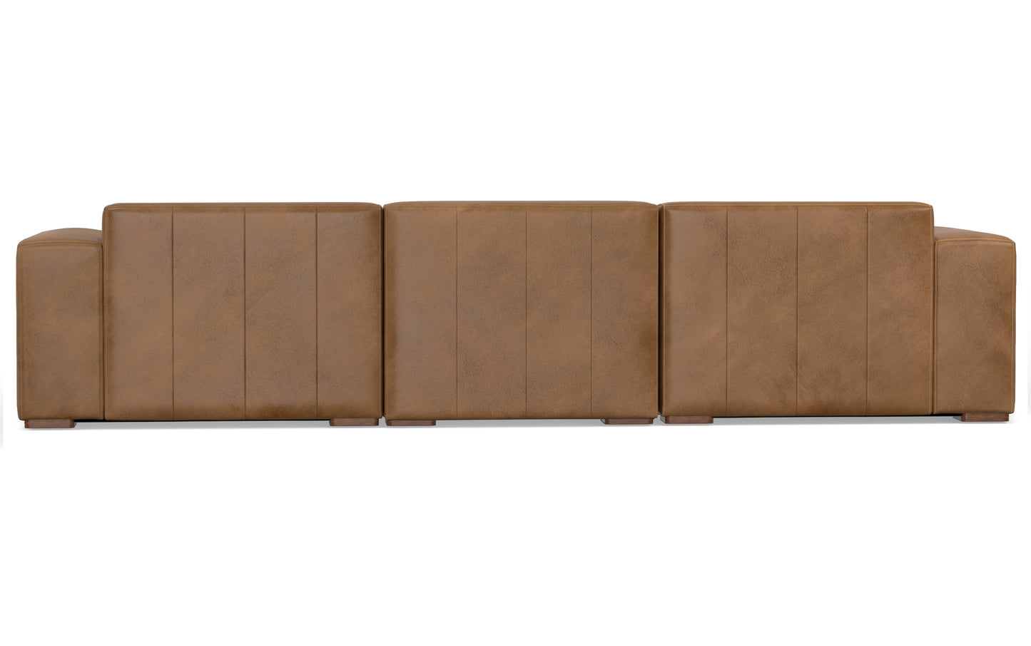 Caramel Brown Genuine Leather | Rex 3 Seater Sofa and Ottoman in Genuine Leather