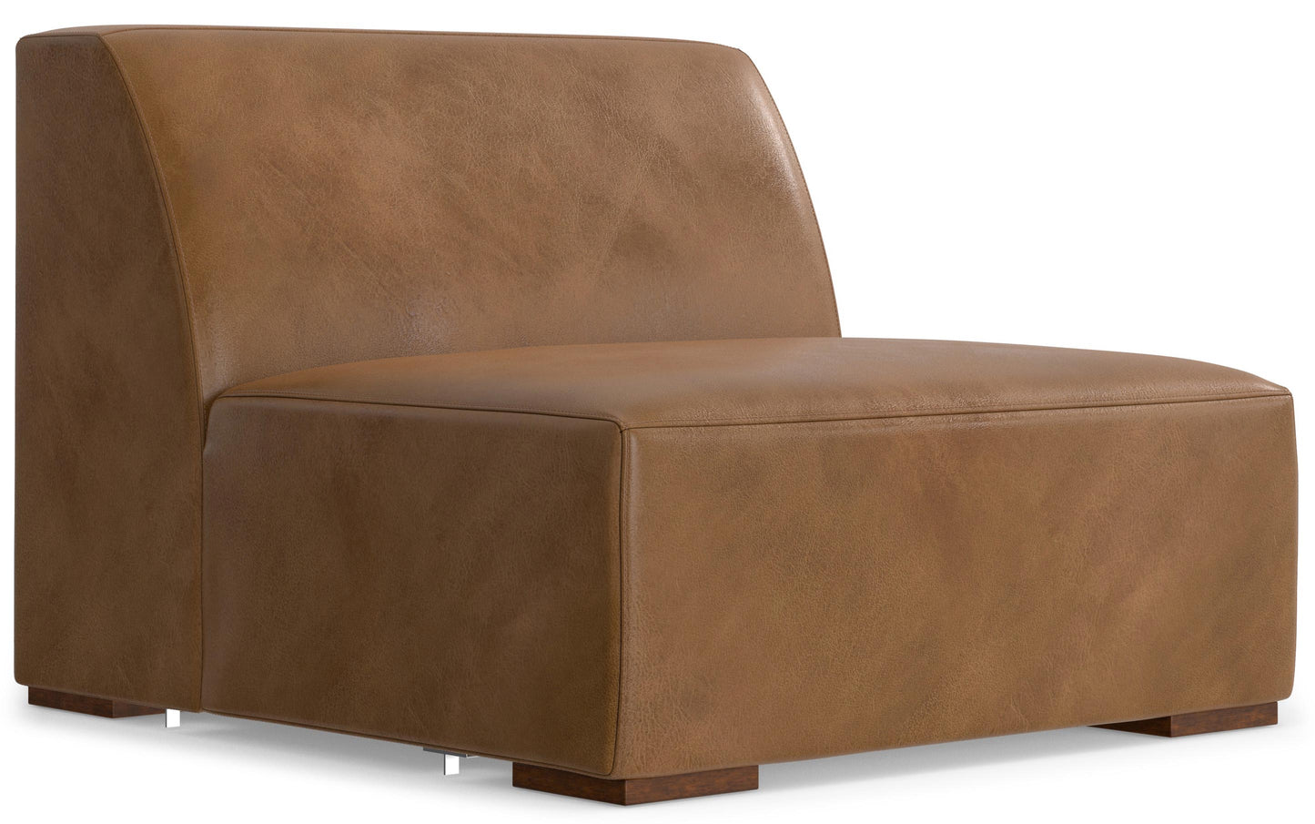 Caramel Brown Genuine Leather | Rex 3 Seater Sofa and Ottoman in Genuine Leather