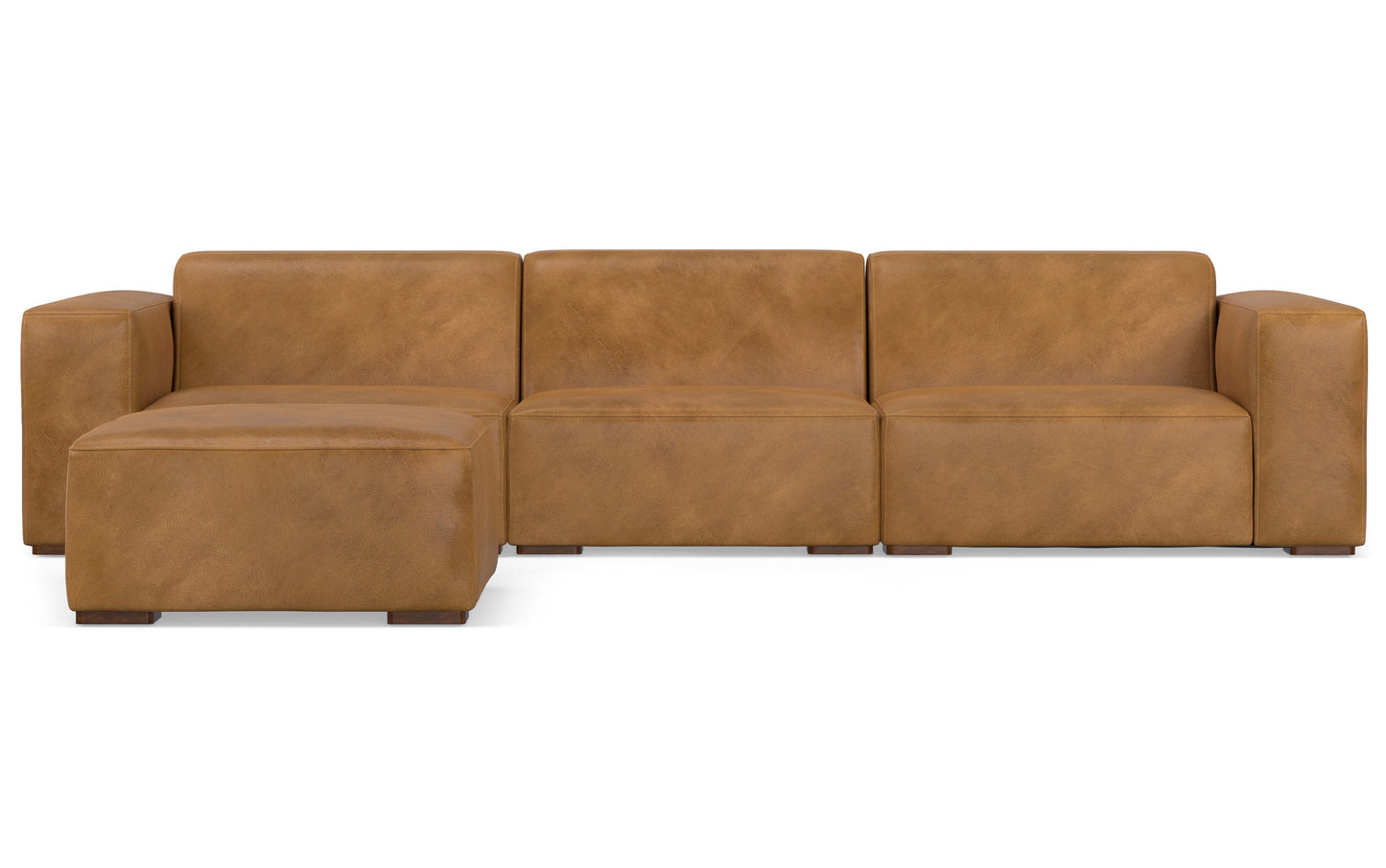 Sienna Genuine Leather | Rex 3 Seater Sofa and Ottoman in Genuine Leather