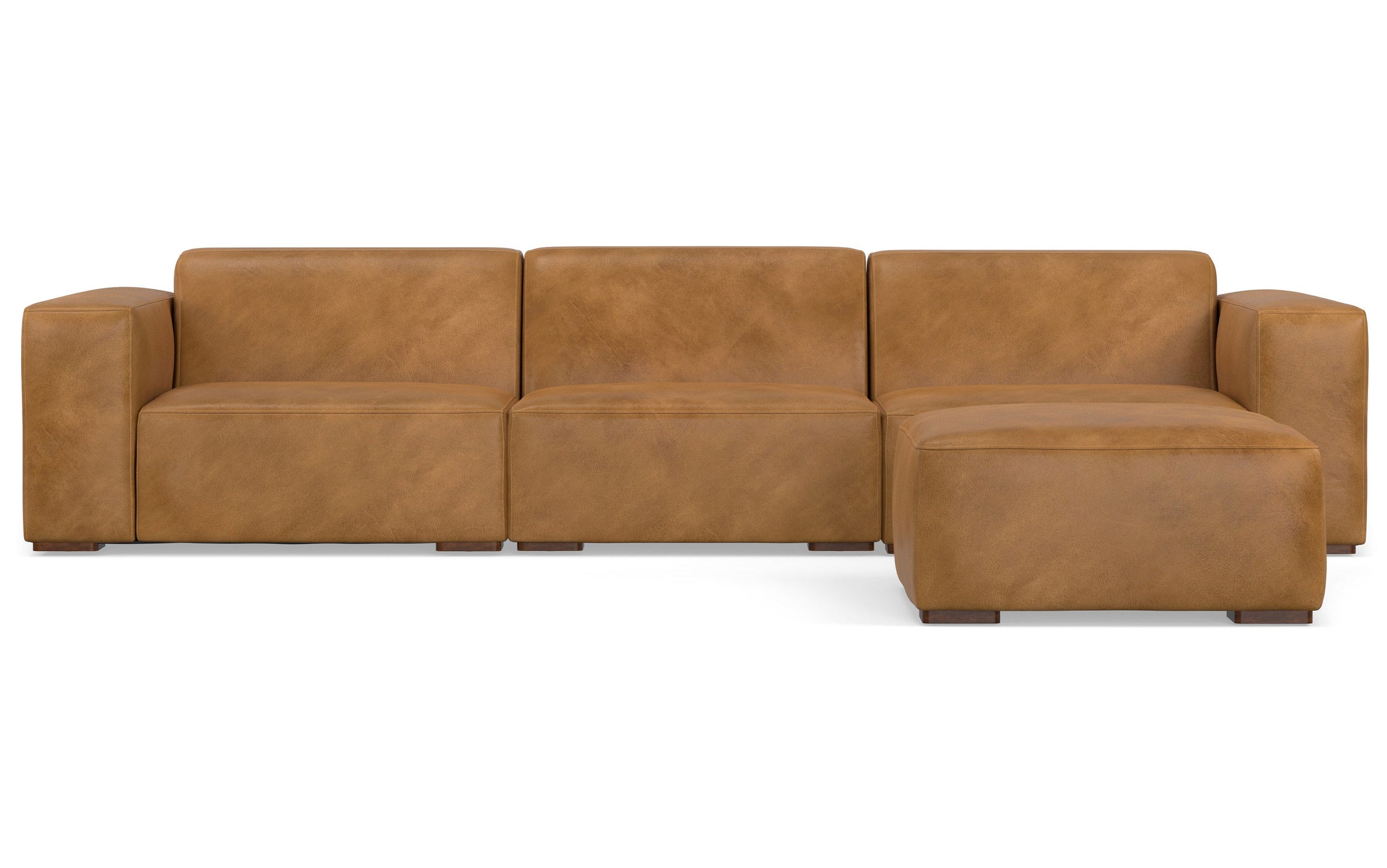 Sienna Genuine Leather | Rex 3 Seater Sofa and Ottoman in Genuine Leather