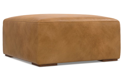 Sienna Genuine Leather | Rex Right Sectional and Ottoman in Genuine Leather