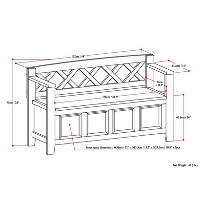 Black | Amherst Entryway Bench