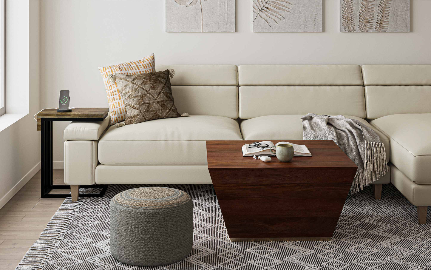 Cognac Brown | Abba Square Coffee Table