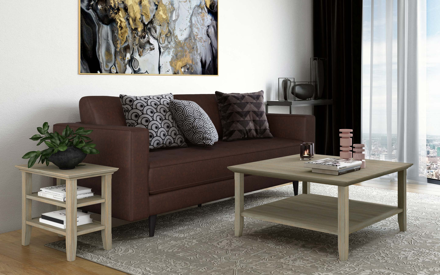 Distressed Grey | Acadian Square Coffee Table