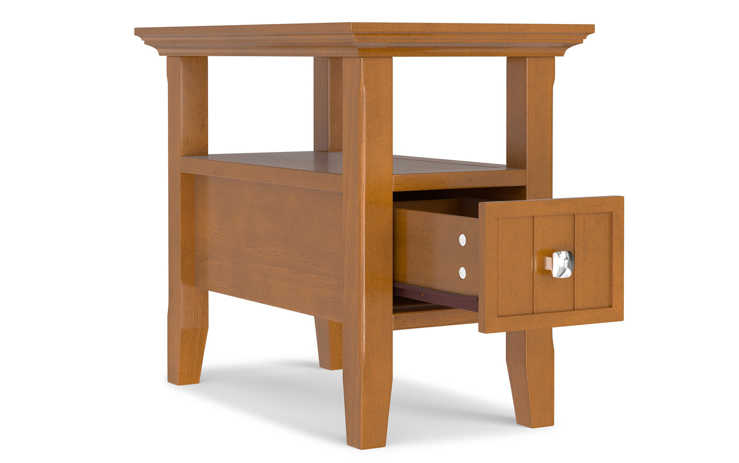 Light Golden Brown | Acadian Narrow Side Table with Drawer