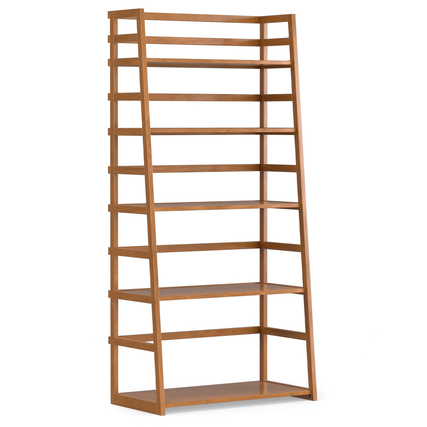 Light Golden Brown | Acadian Ladder Shelf Bookcase