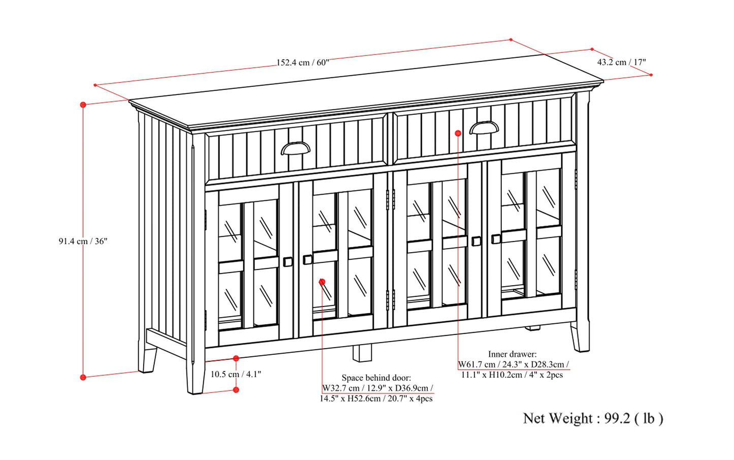 Acadian Large Sideboard Buffet