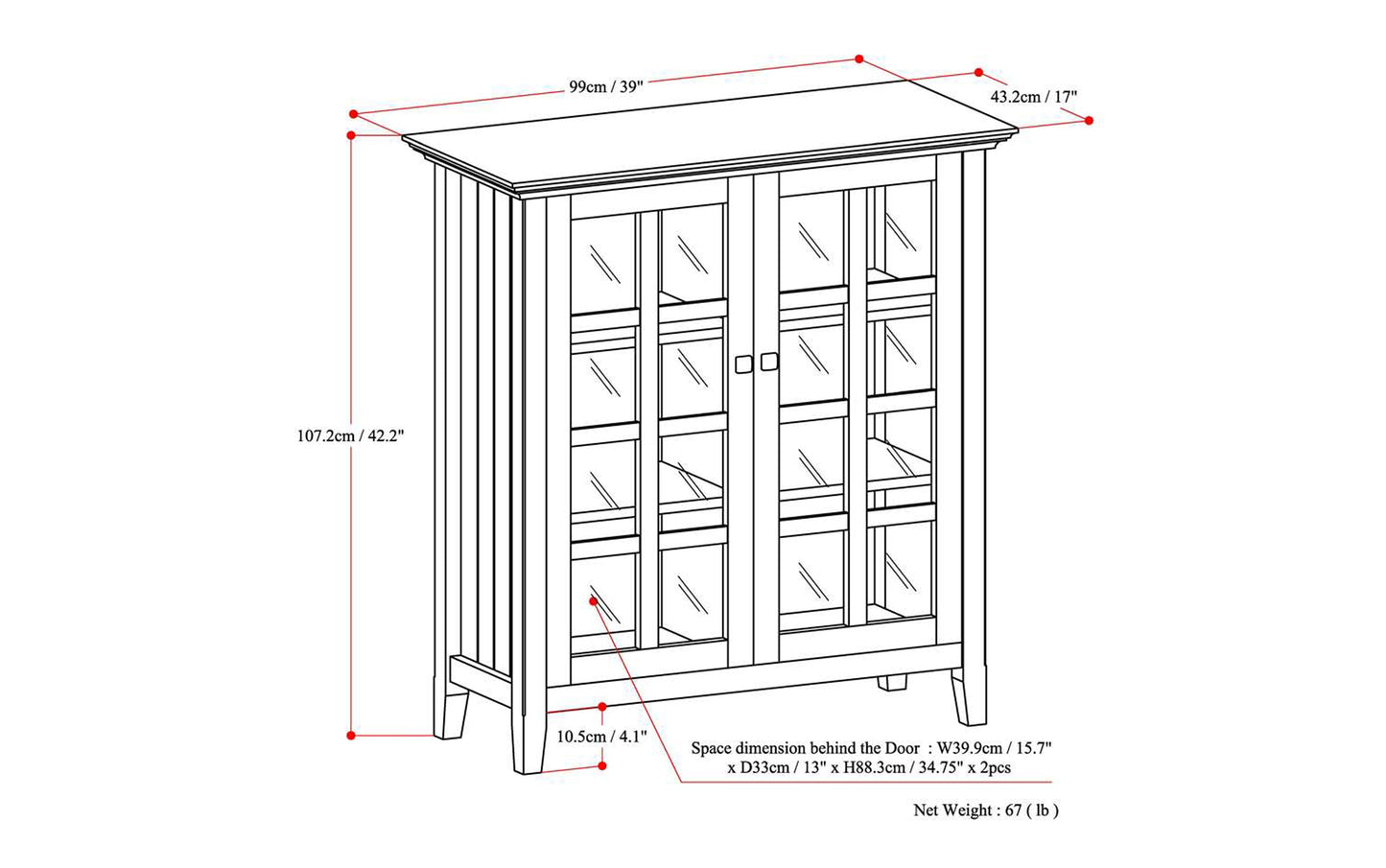 Distressed Grey | Acadian Medium Storage Cabinet