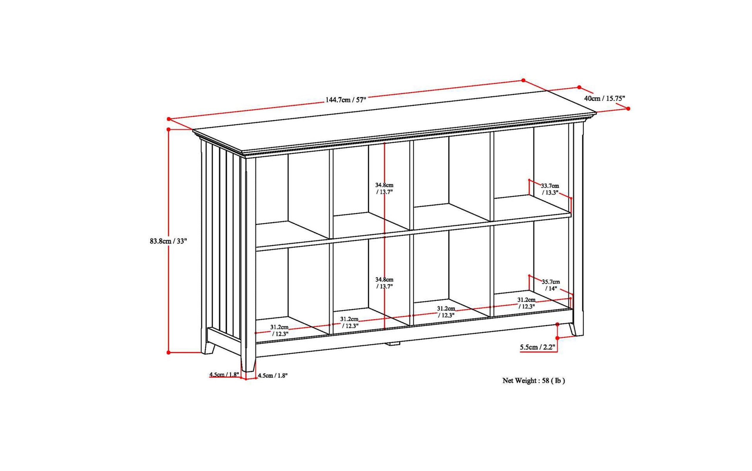 Light Golden Brown | Acadian 8 Cube Storage / Sofa Table