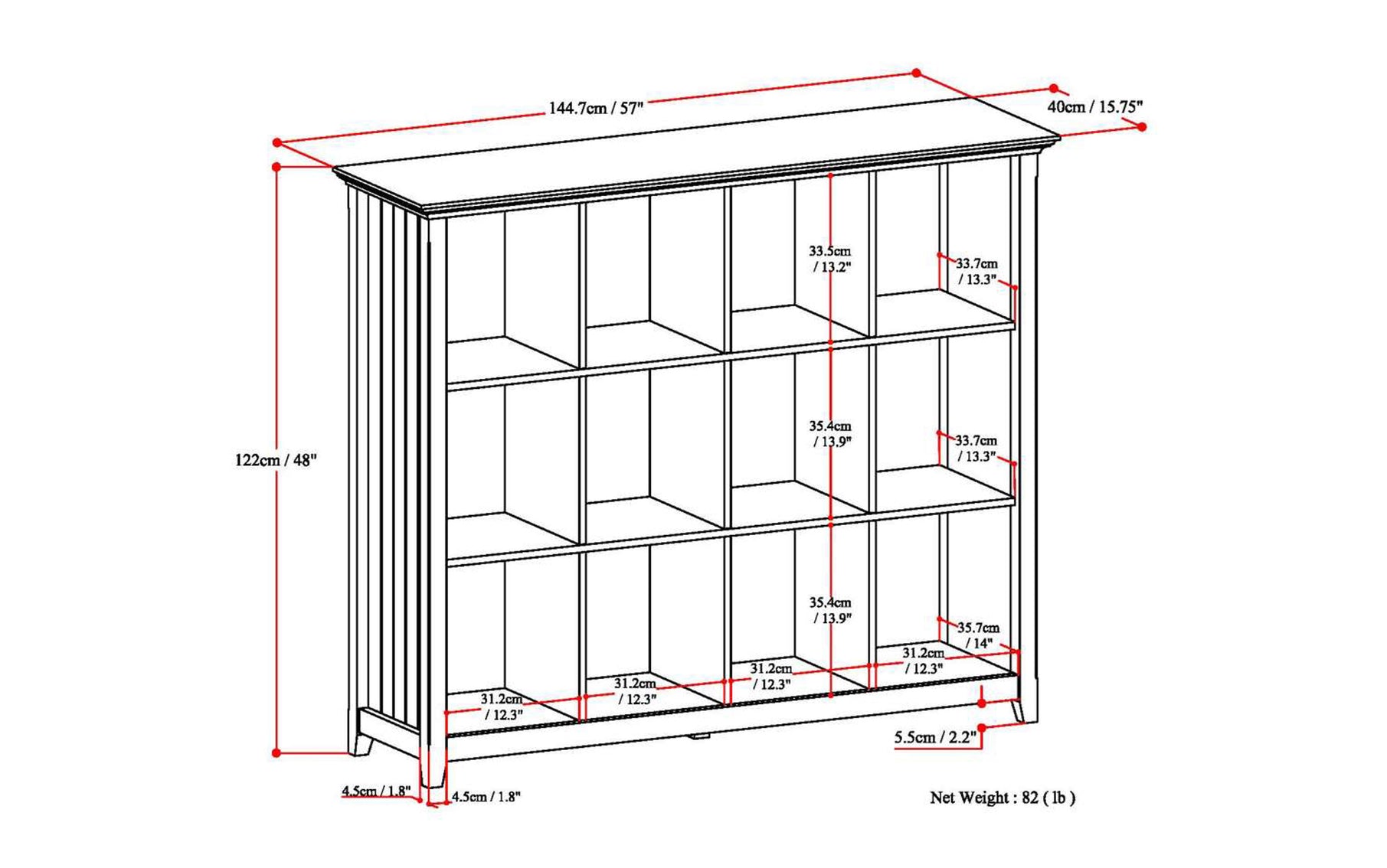 Distressed Grey | Acadian 12 Cube Storage