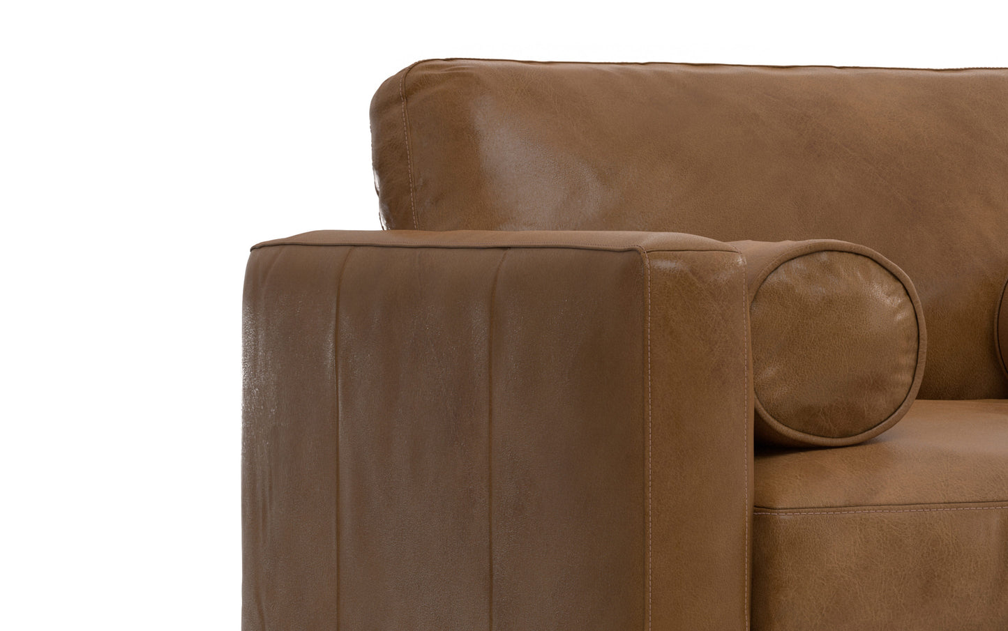 Caramel Brown Genuine Leather | Morrison Arm Chair