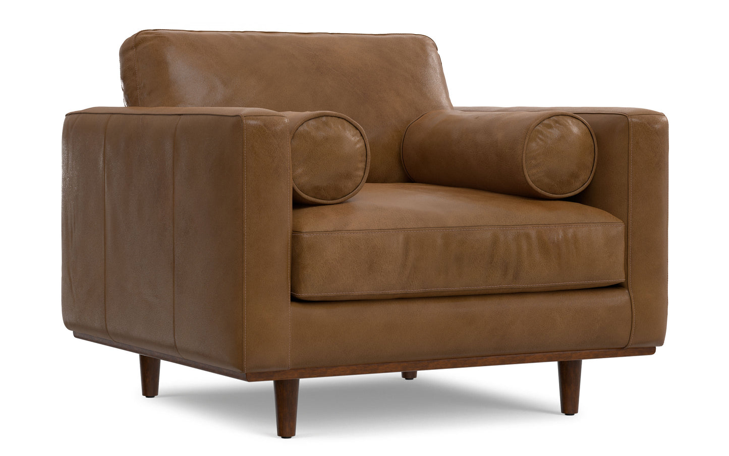 Caramel Brown Genuine Leather | Morrison Arm Chair