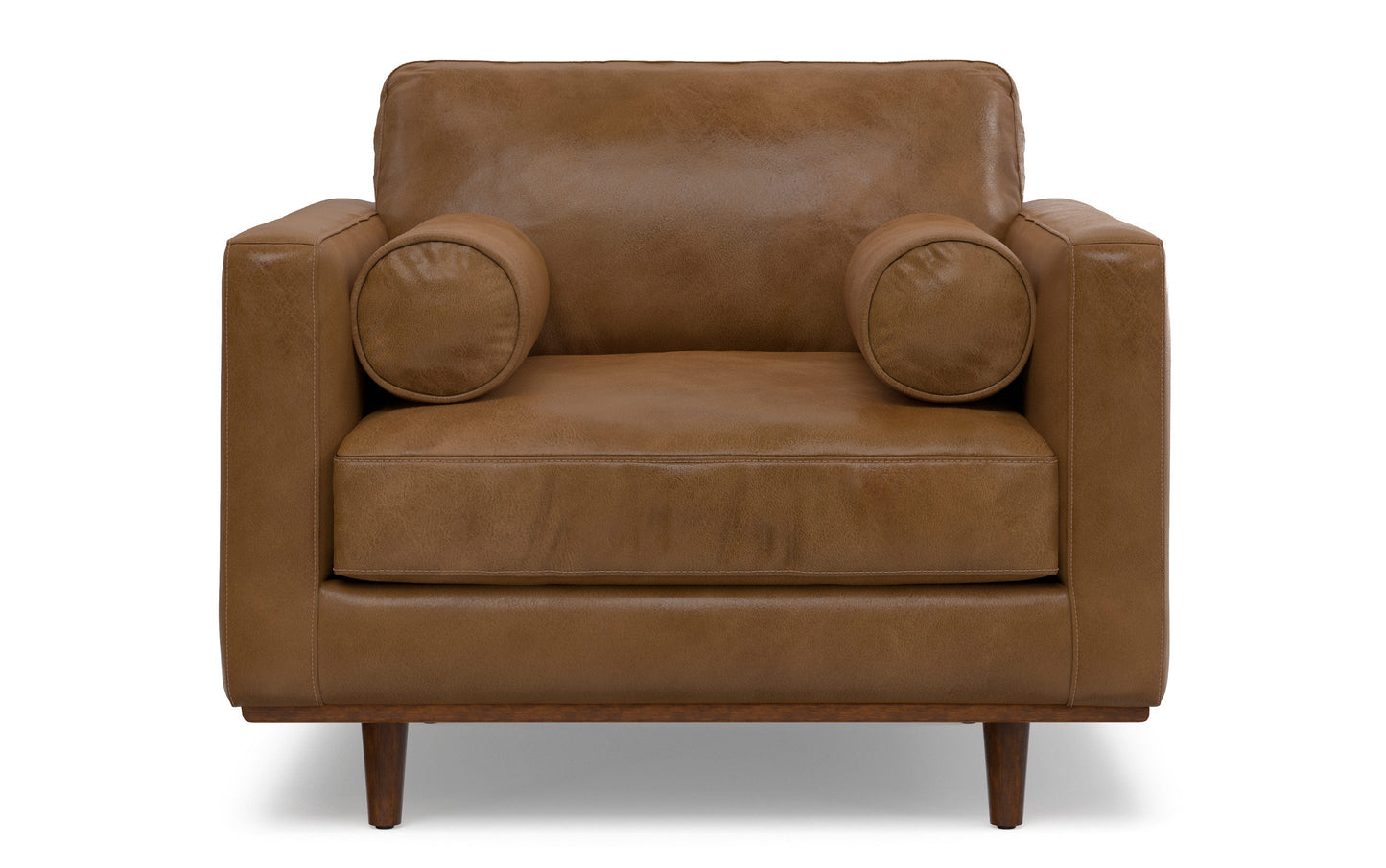 Caramel Brown Genuine Leather | Morrison Arm Chair