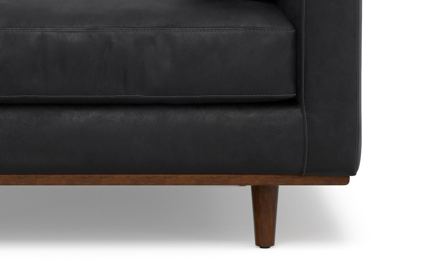 Lead Black Genuine Leather | Morrison Arm Chair