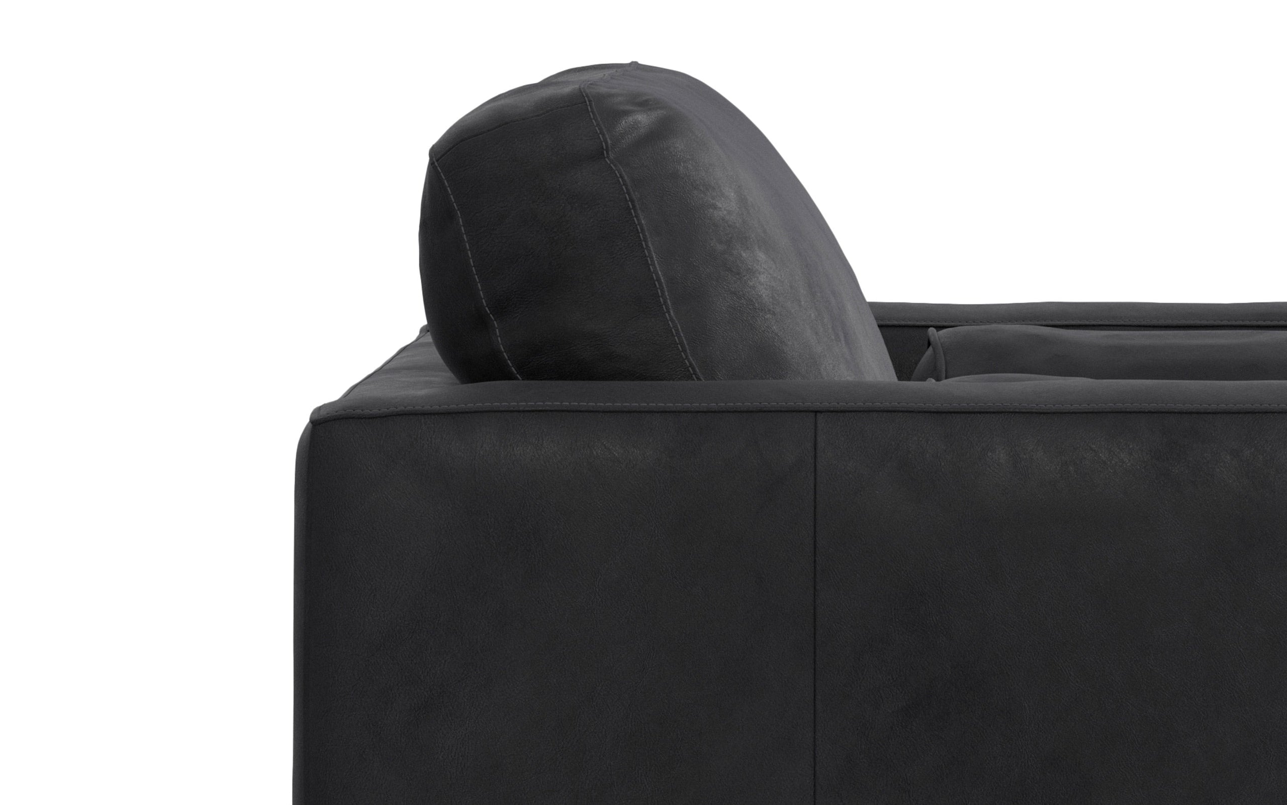 Lead Black Genuine Leather | Morrison Arm Chair