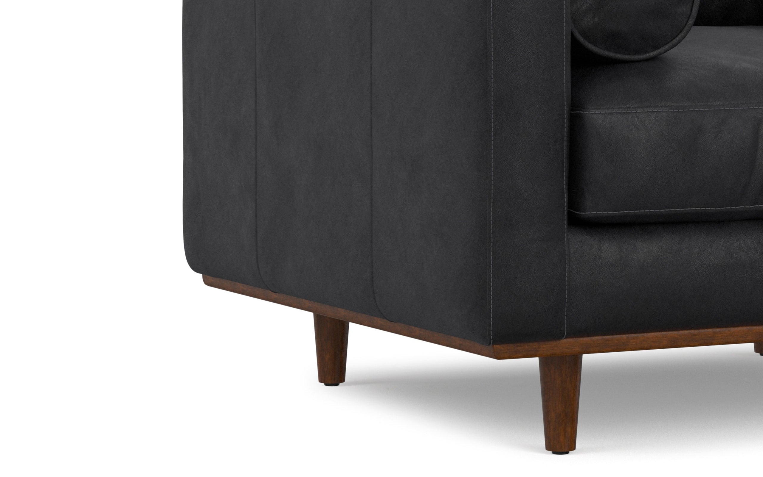 Lead Black Genuine Leather | Morrison Arm Chair