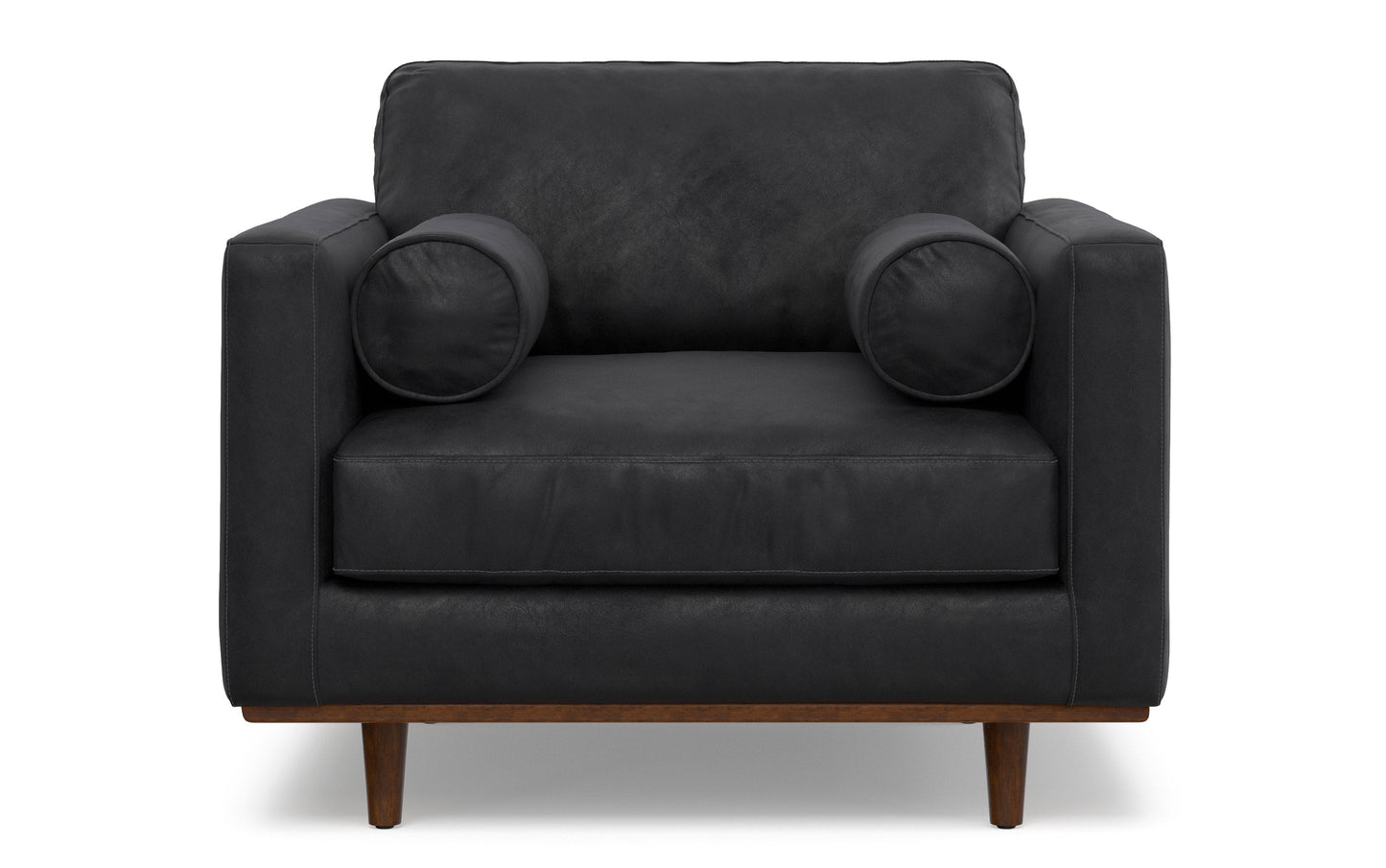 Lead Black Genuine Leather | Morrison Arm Chair