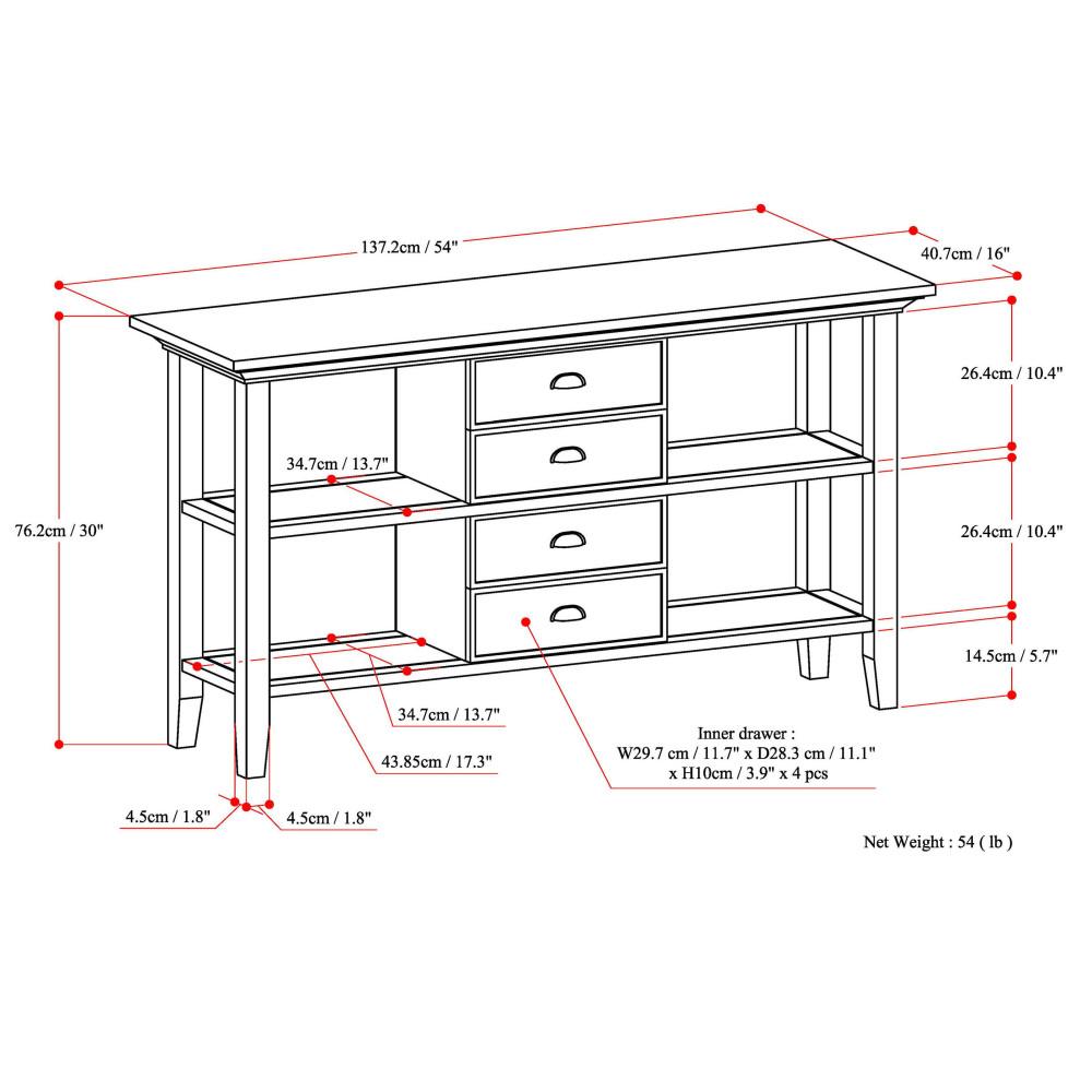 Farmhouse Grey | Redmond 54 inch Console Sofa Table