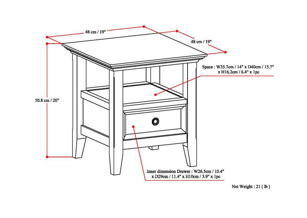 Black | Amherst End Side Table