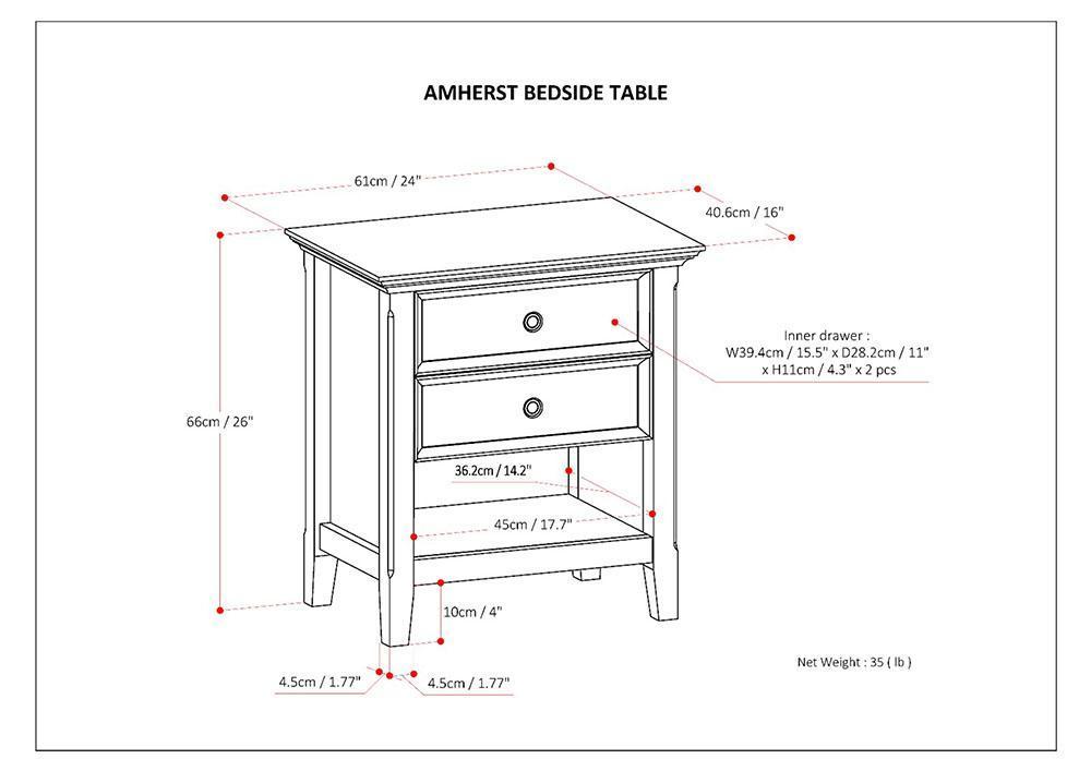 Hickory Brown | Amherst Bedside Table