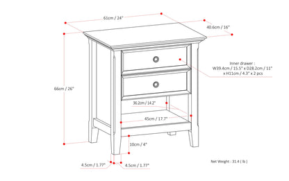 White | Amherst Bedside Table