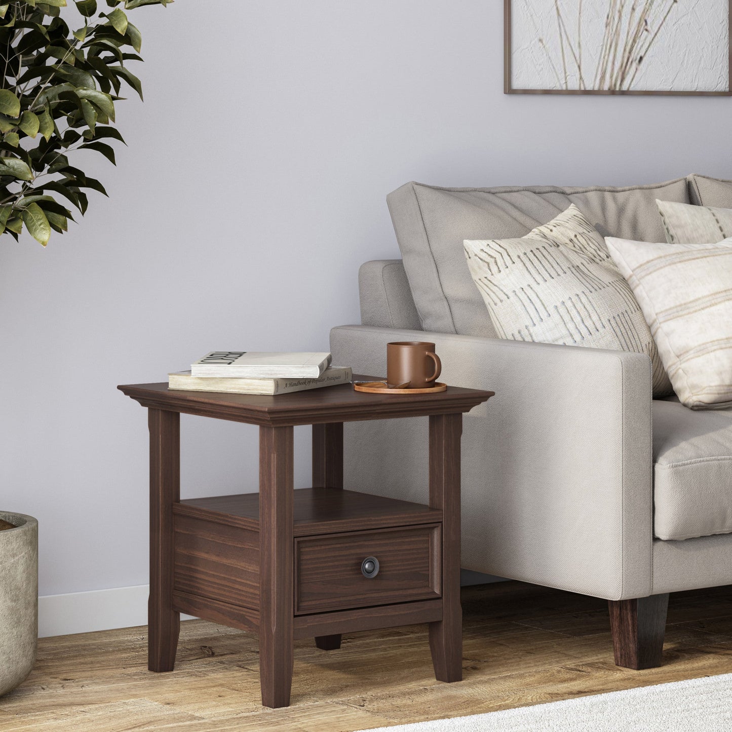 Warm Walnut Brown | Amherst End Side Table