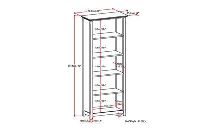 Light Golden Brown | Amherst 5 Shelf Bookcase