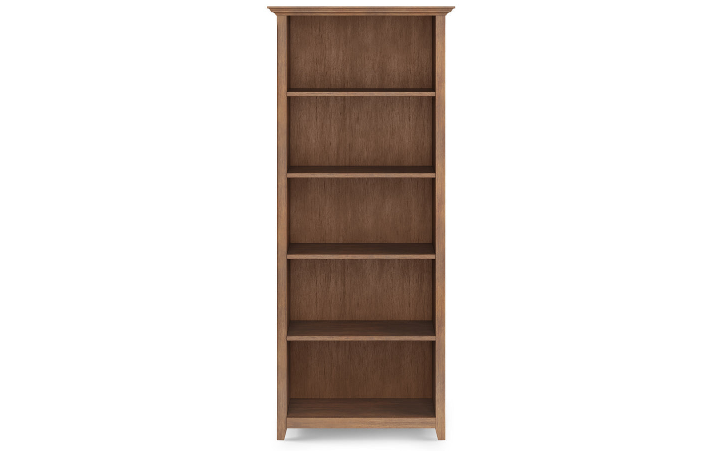 Rustic Natural Aged Brown | Amherst 5 Shelf Bookcase